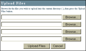 Upload Files window